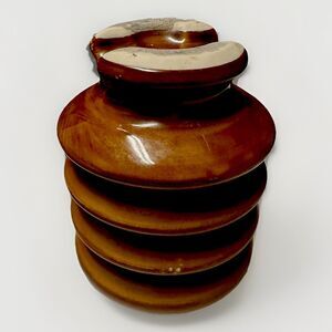Vintage LAPP Porcelain Insulator Brown G20 6” x 5” Heavy Duty Industrial Utility